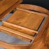 Unique dining set: Extendable round table and Czech chairs by Antonín Šuman