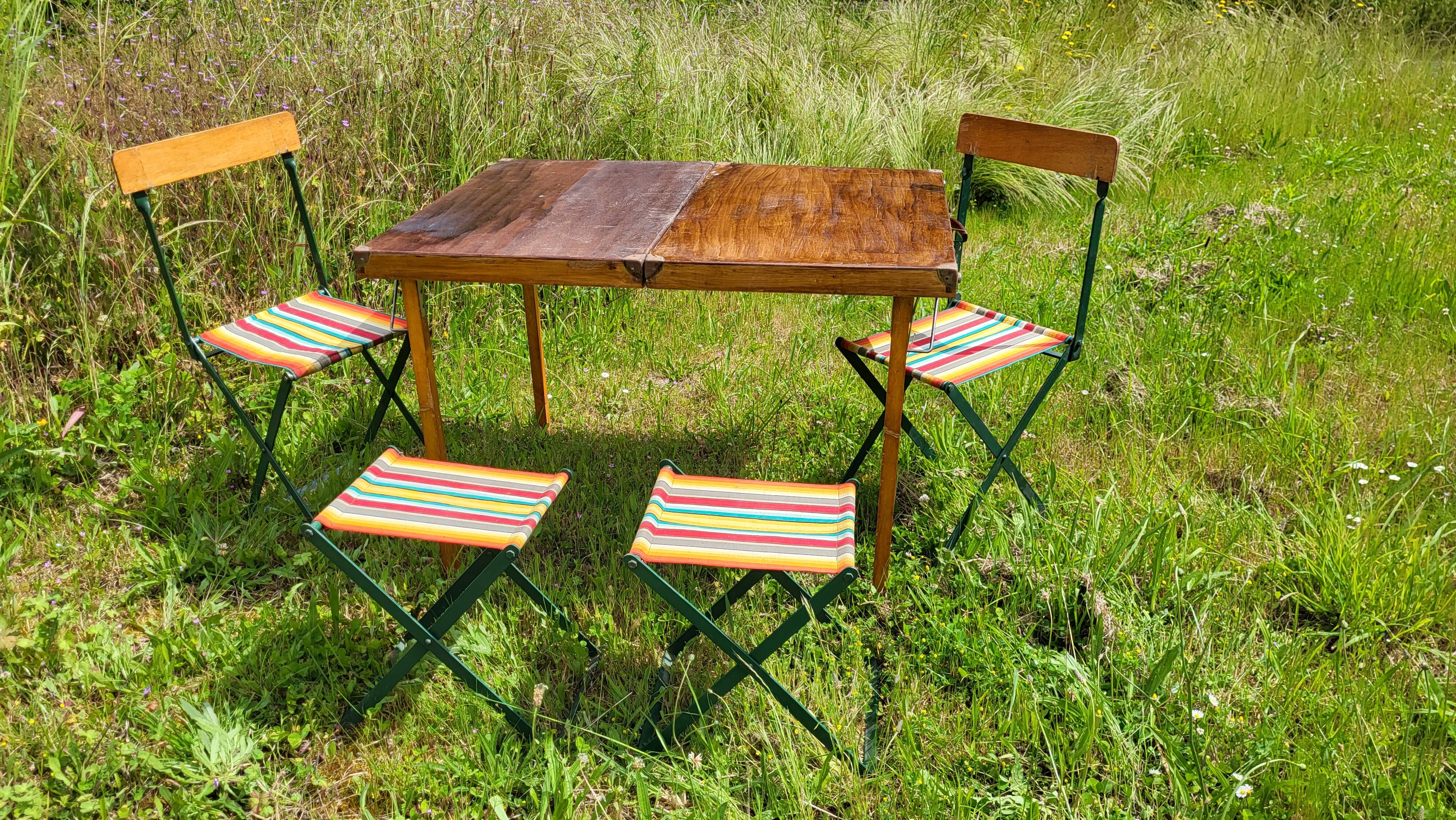 Vintage 1950's picnic table & chair