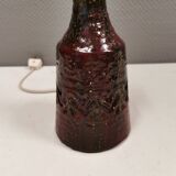 Ceramic table lamp in beautiful glaze, Danish and estimated from the 1970s.