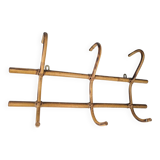 Vintage Rattan Wall Coat Rack