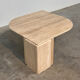 Italian travertine sculptural eye shaped coffee table, 1980s