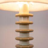 Lampadaire en bois laqué blanc et beige. Années 1980-90