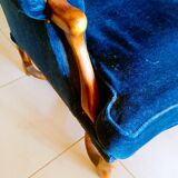 3 seater blue velvet sofa