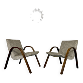 Set of 2 vintage design Bow-Wood Steiner armchairs, 1950s.