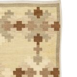 Tapis tissé plat de style scandinave du milieu du siècle. Tapis suédois/Tapis tissé plat