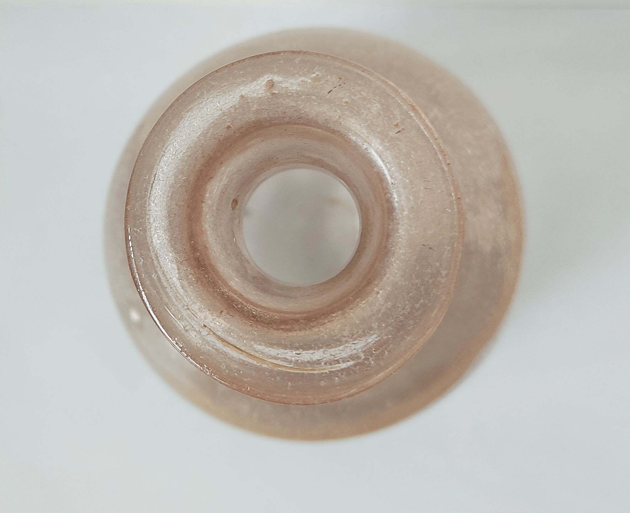 Frosted pale pink glass carafe 29 cm