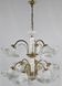 Ceramic, brass and Murano glass chandelier from the 1970s.