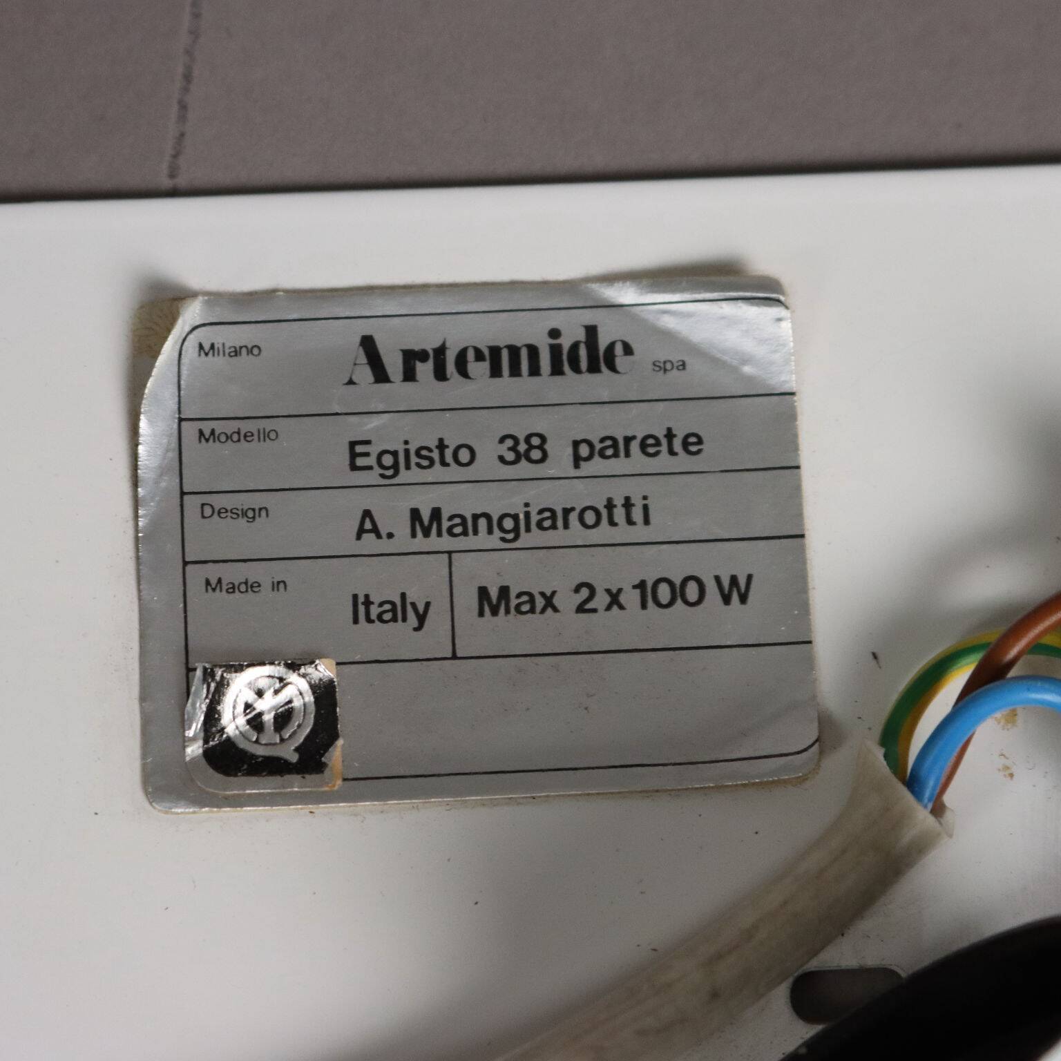 Applique murale modèle 'Egisto 38' Artemide - Design par Angelo Mangiarotti