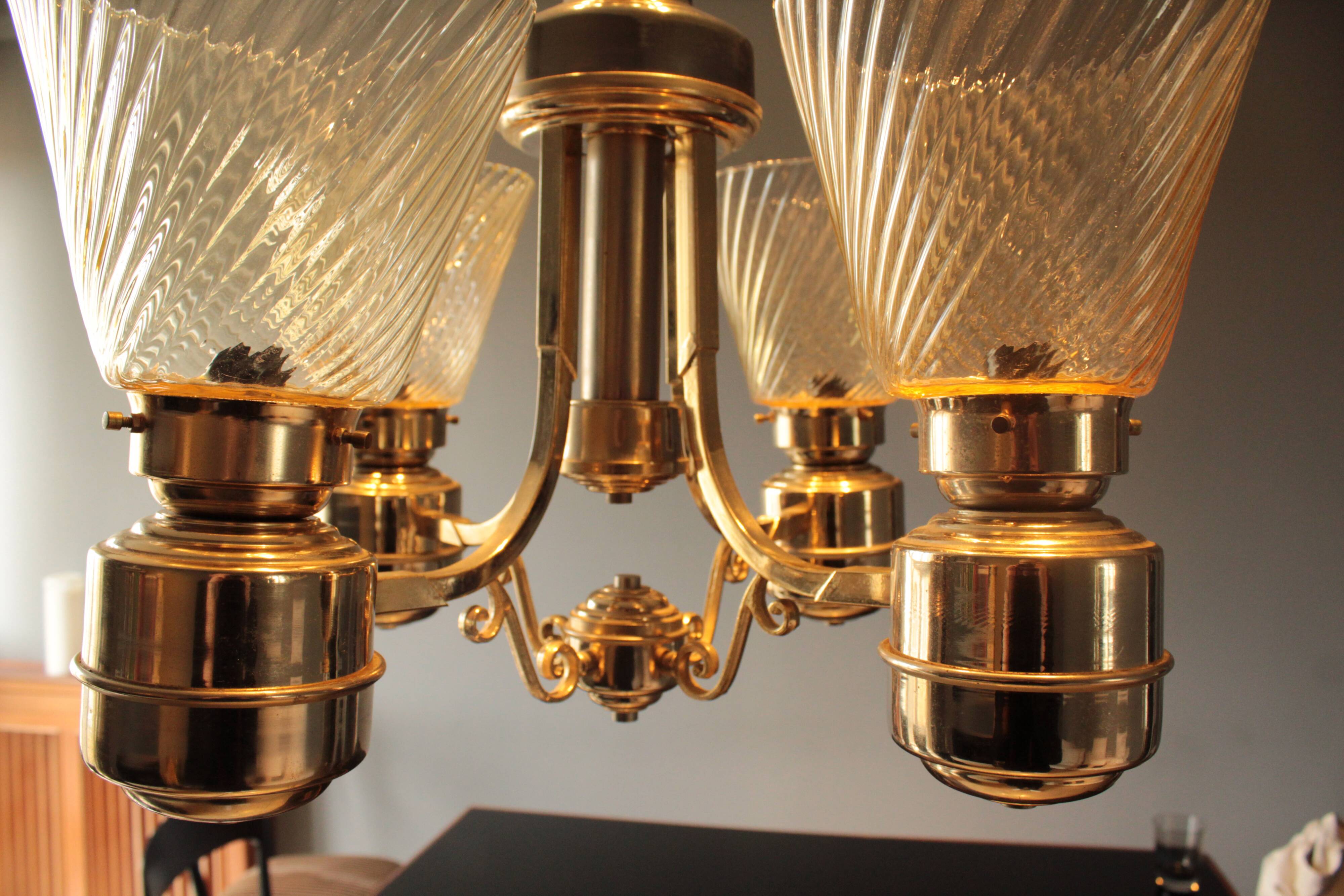 Italian lampadario in glass of Murano 1940s In ottime Conditions