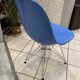 Turquoise blue DSR Eiffel fiberglass chair Eames Herman Miller vintage