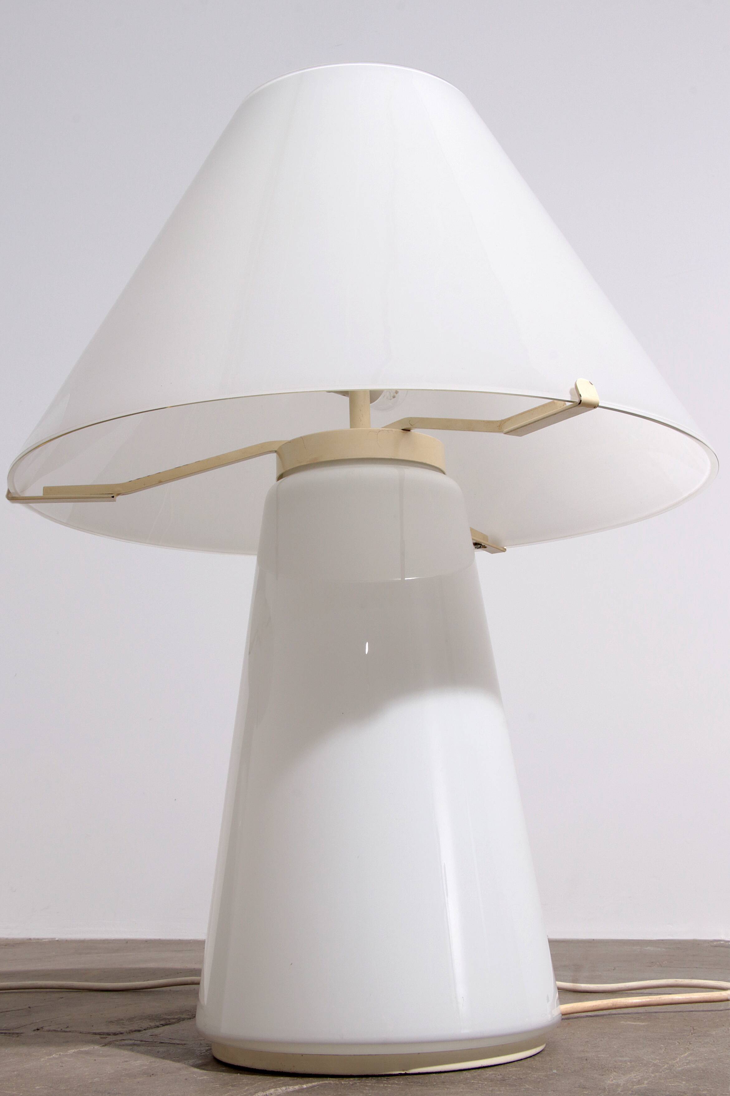 Rare Large Vetri Murano Mushroom Table Lamps, 1970s