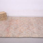 Pale Vintage Moroccan Rug 197 x 306 cm, Berber Wool Rug, Handmade Rug Boho
