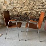 Ensemble de 6 fauteuils - Bois & métal -