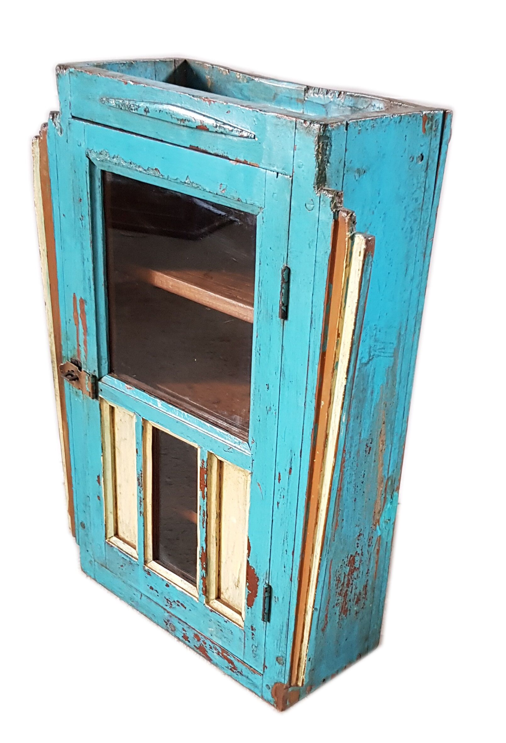 Old window - teak wall shelf