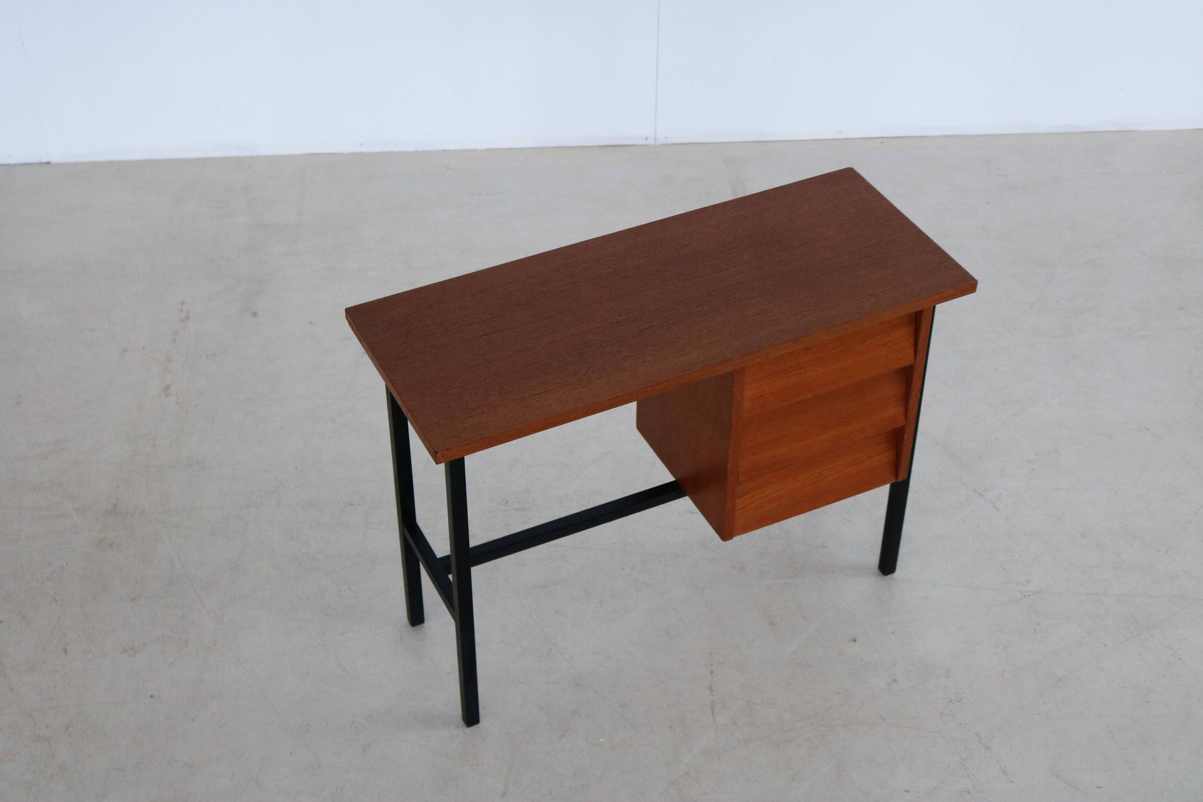 Vintage teak metal sidetable
