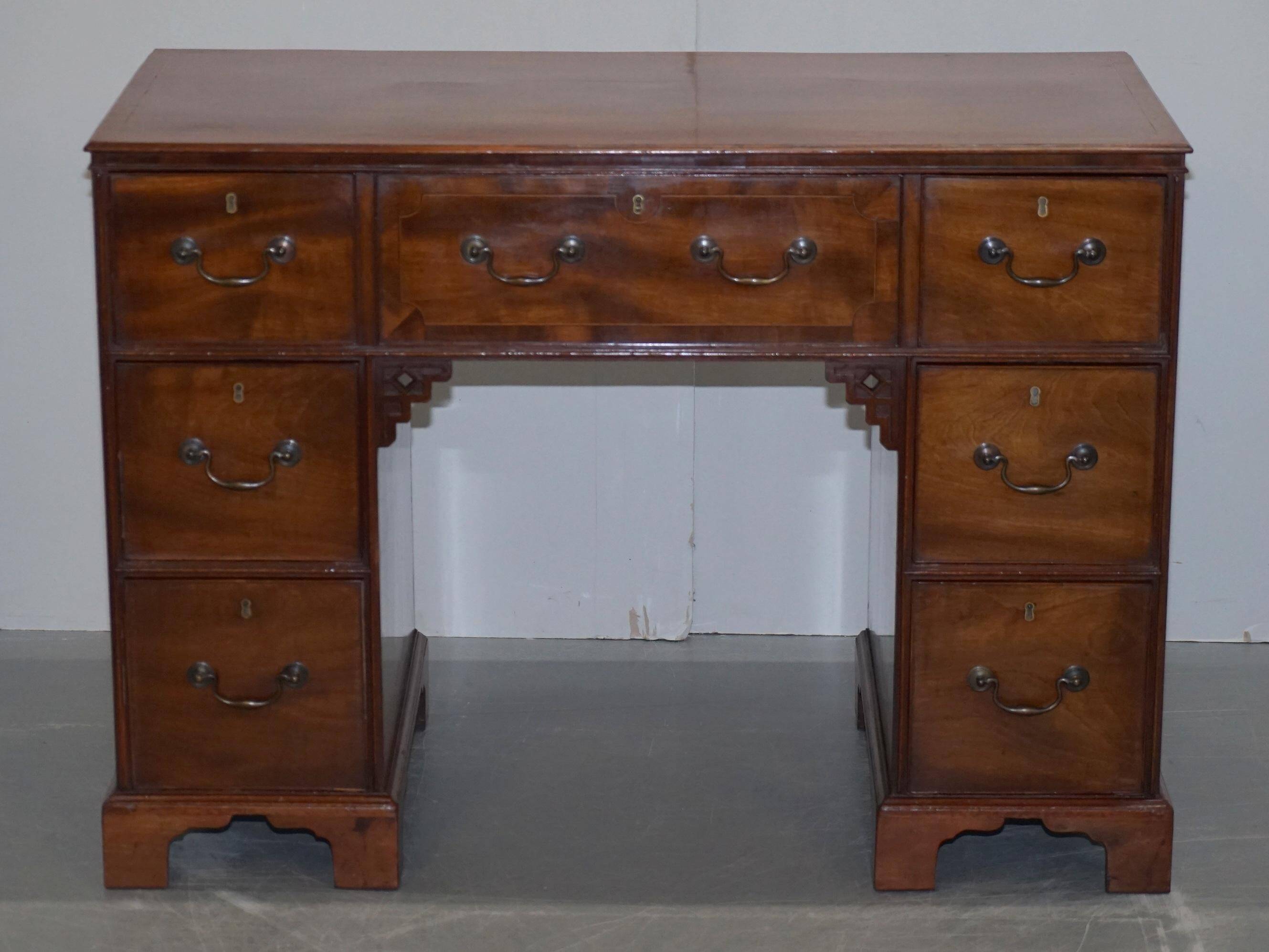 Georgian military campaign desk Regency with large map drawer