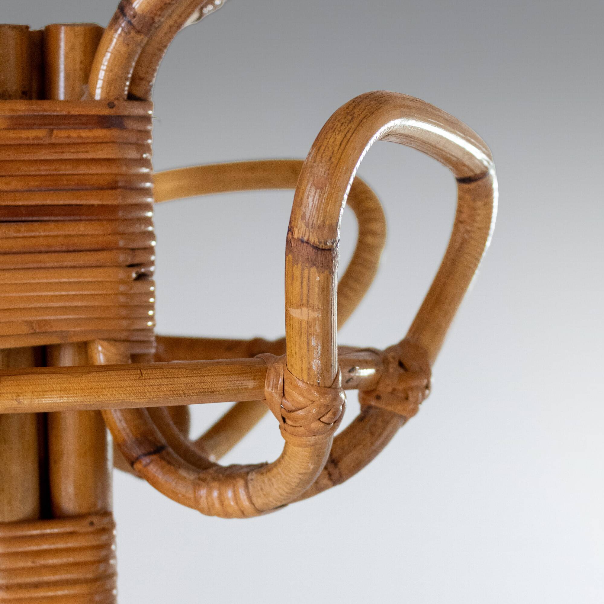 Vintage Curved Bamboo Coat Rack, Italy, 1950s