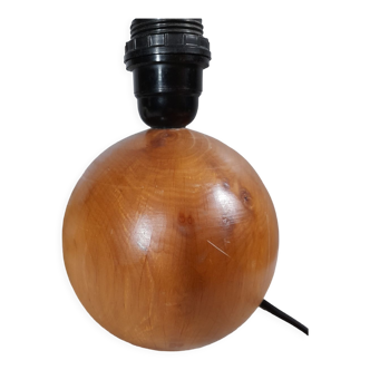 Lamp foot ball solid wood, 1970's