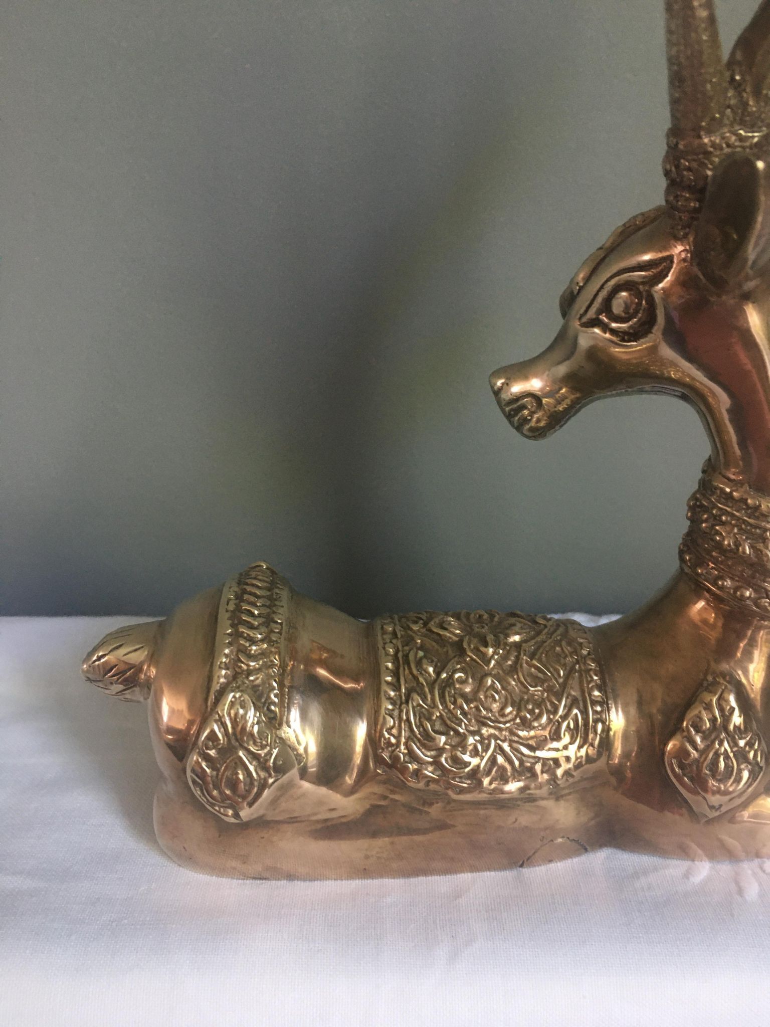 Vintage brass royal deer