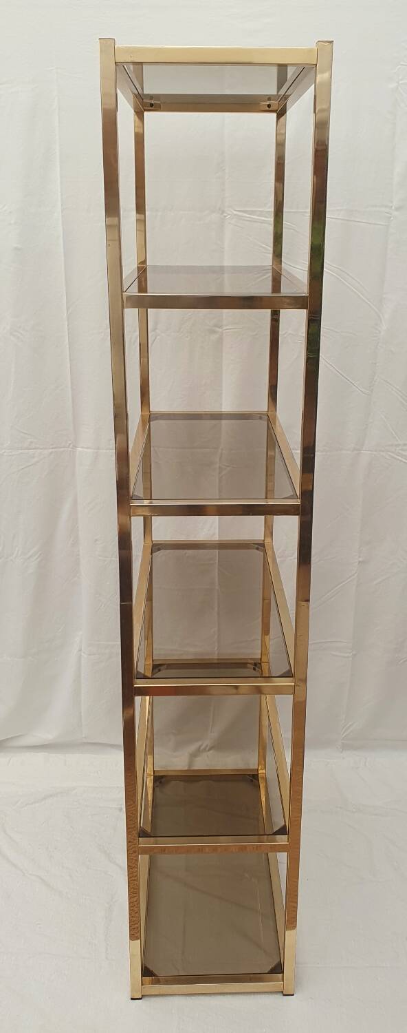 Gold and smoked glass shelf 1970