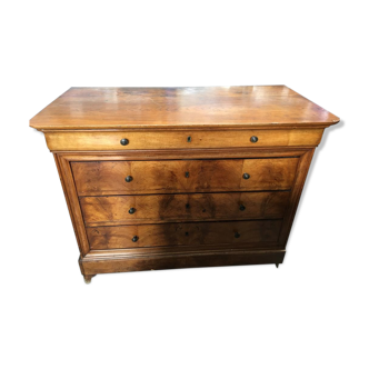 Old chest of drawers made of walnut ronce