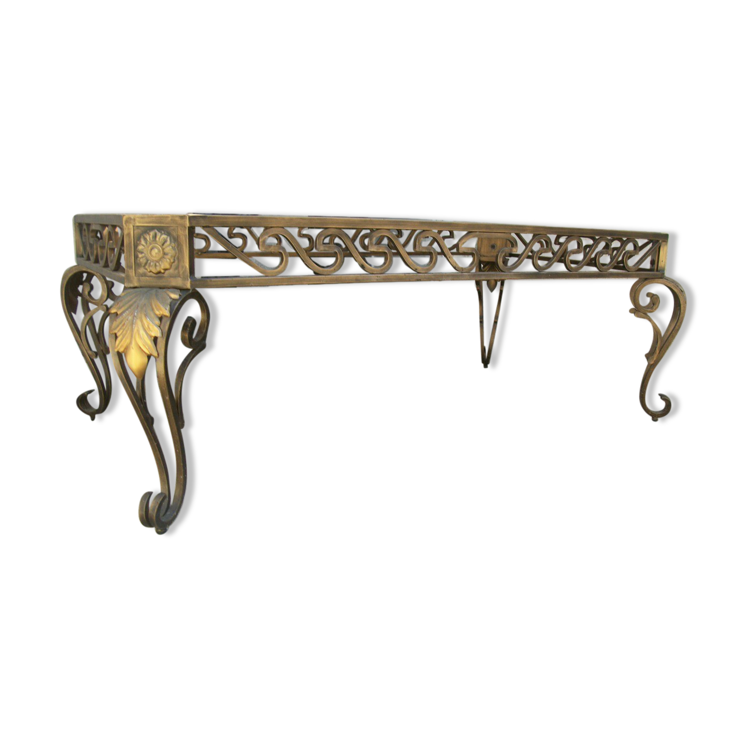 Metal and glass coffee table