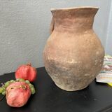 Poterie d’argile turque vintage, récipient en argile vieilli et antique / vase / petit