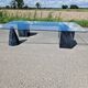 Vintage sculptural marble and glass coffee table from the 80s
