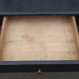 Black lacquered pine desk table