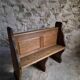Antique church bench in oak, circa 1900–1920