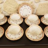 Set of 8 Limoges porcelain cups and 12 saucers