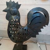 Wrought iron table lamp/rooster