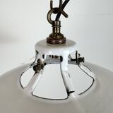 Industrial White Enamel Factory Pendant Lamp, 1960s