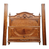Lit de centre style Louis XVI en marqueterie de bois précieux à décors géométriques circa 1880