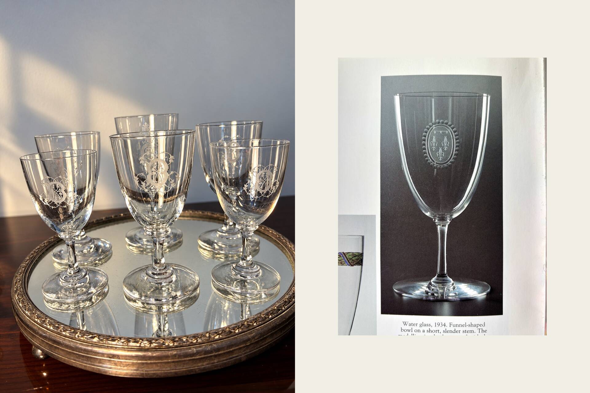 6 Baccarat glasses Funel shaped late 19th - early 20th century 