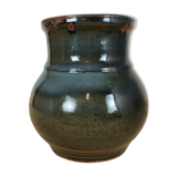 Blue flamed sandstone vase signed