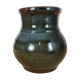 Blue flamed sandstone vase signed