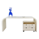 Desk and its cardboard box in white lacquered plywood. 1970s.