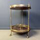 Italian lacquered goatskin / parchment serving bar cart by Aldo Tura