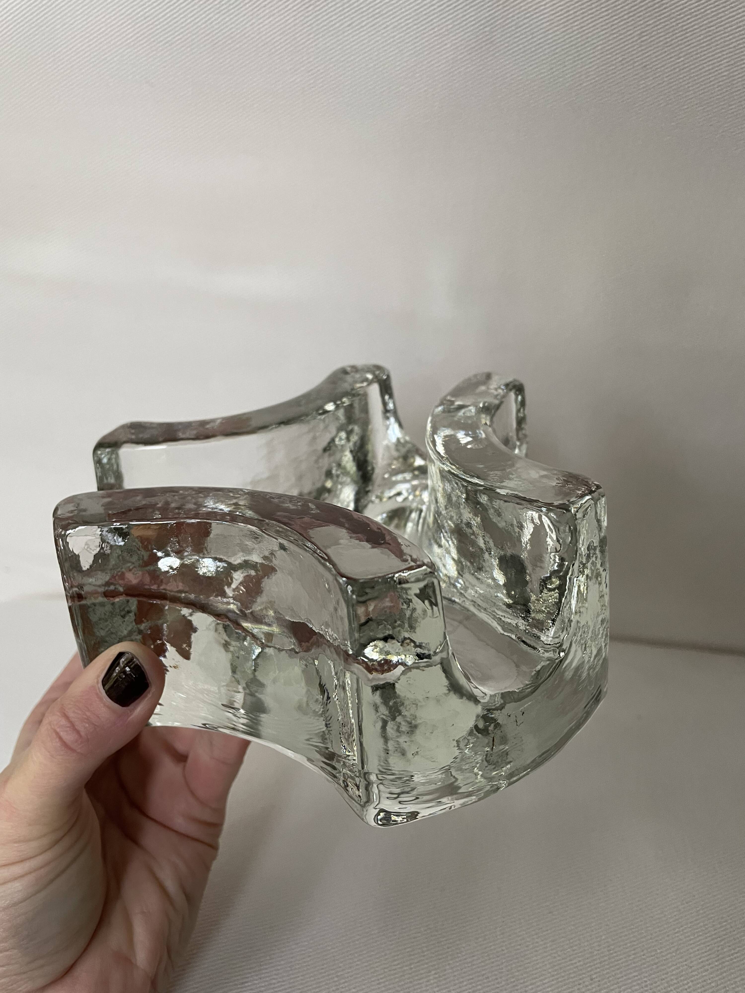 Bougeoir en verre lourd, chauffe-thé ou assiette