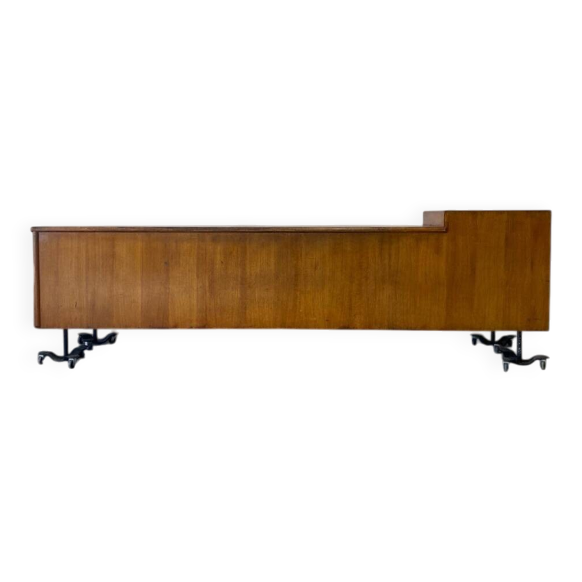 Vintage shop counter made of wood and metal