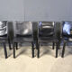 Black leather Mario Bellini Cab dining chairs Italy, 1970s - set of 4
