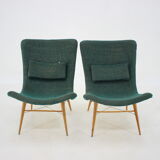 1960s Pair of Miroslav Navratil Shell Lounge Chairs, Czechoslovakia