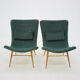 1960s Pair of Miroslav Navratil Shell Lounge Chairs, Czechoslovakia