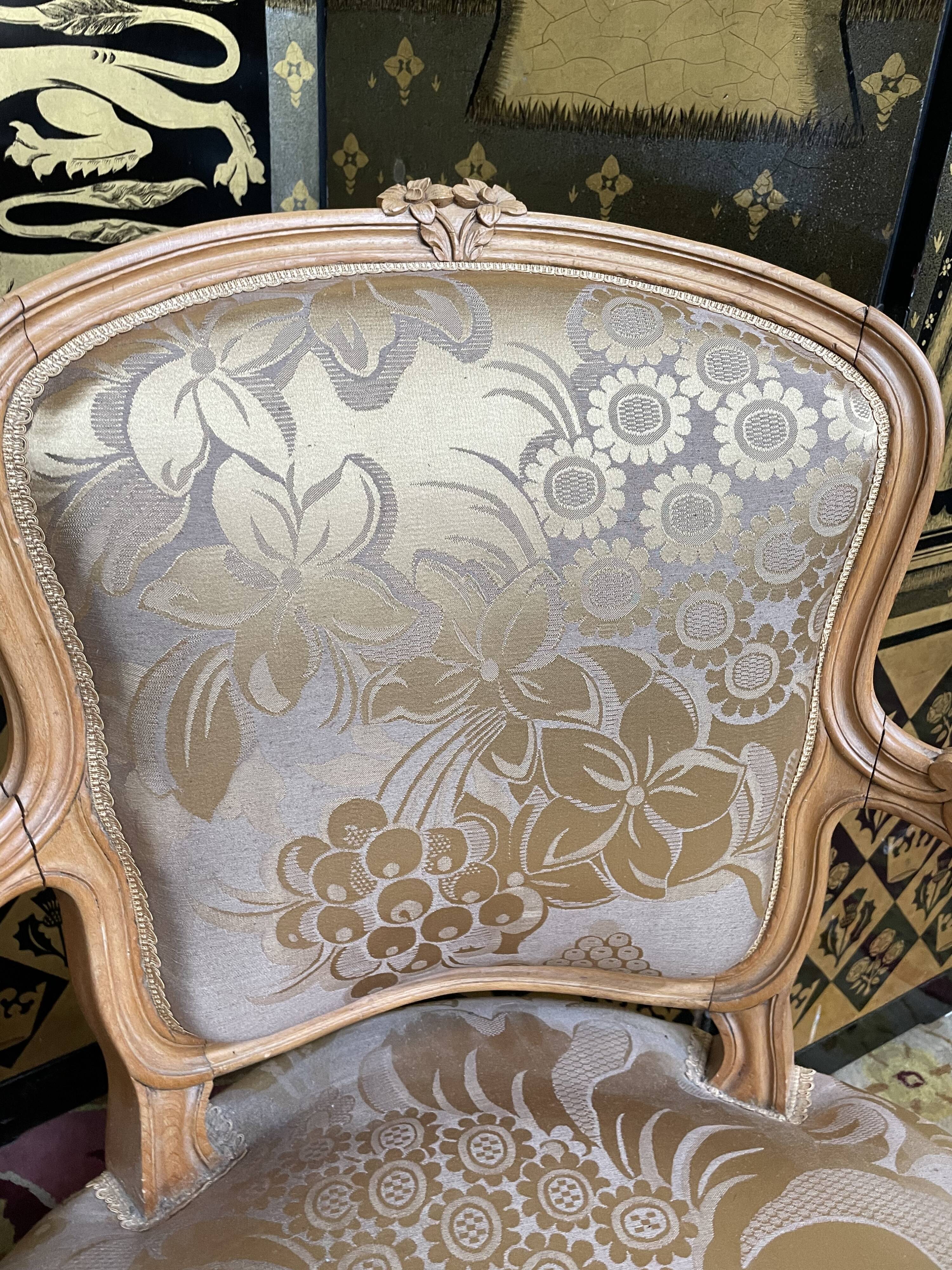 Pair of Louis XV style convertible armchairs