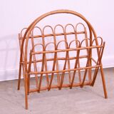 Mid century rattan magazine rack by Jan Kalous for ÚLUV, 1960´s, Czechoslovakia