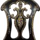 High-backed chair in wood and burgundy boiled cardboard, Napoleon III
