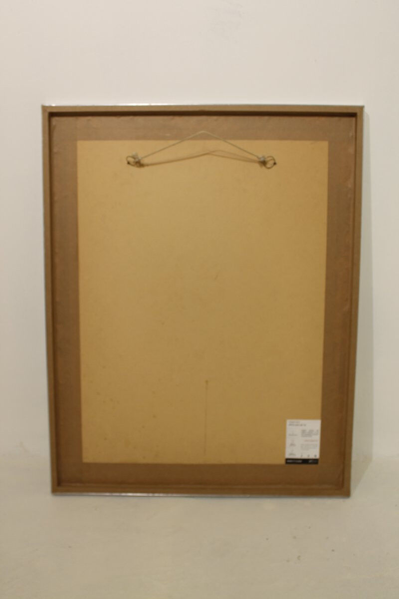 Gouache abstraite sur papier signée - des années 60/70