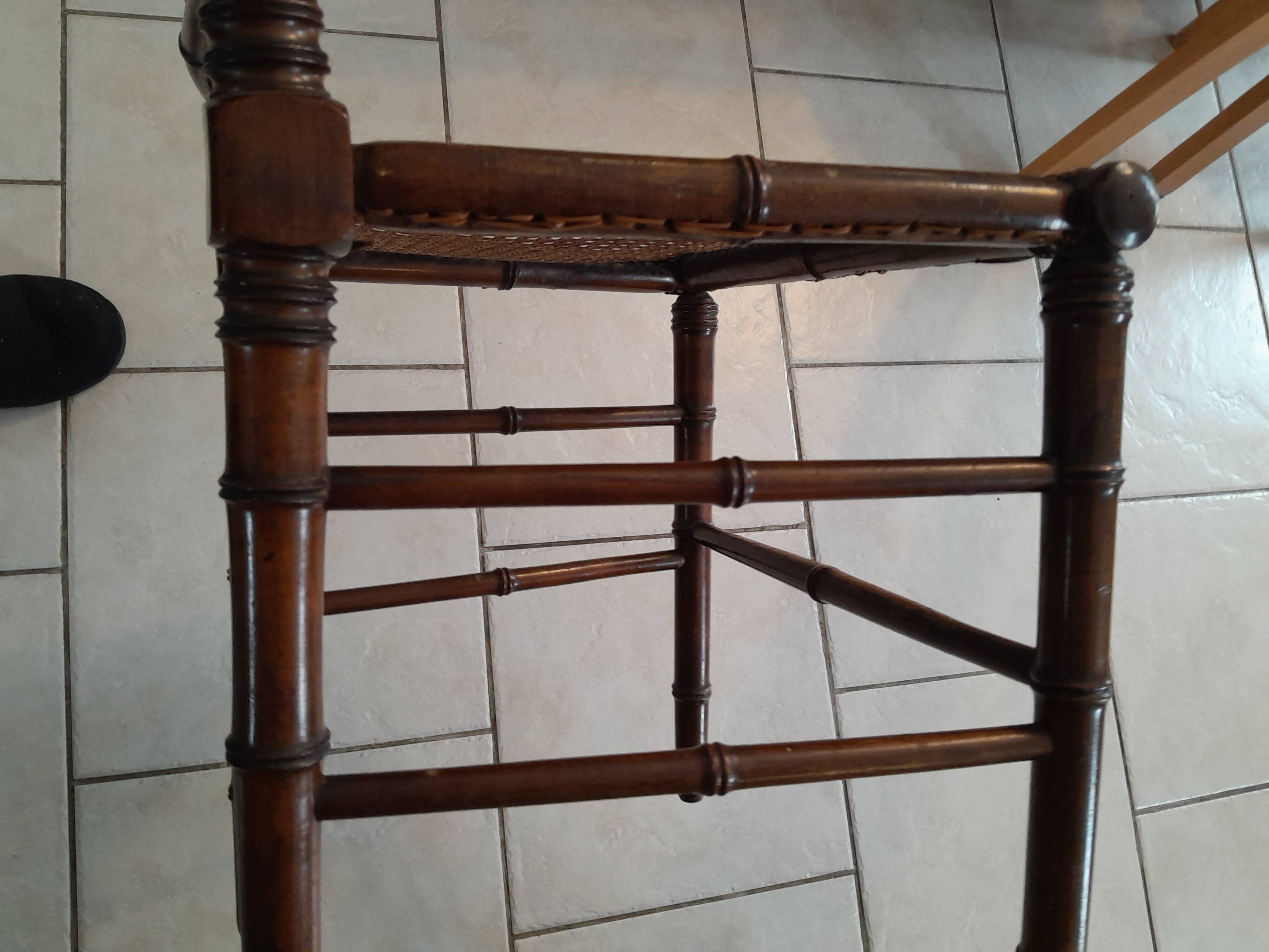 Bamboo style bedroom chair 1900 old Napoleon III