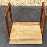 60's 70's newspaper holder magazine rack by Aksel Kjersgaard in teak and suede